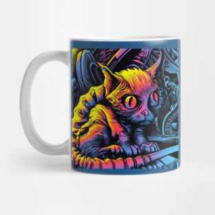 Alien Kitty Cat Lurks in the Shadows Mug